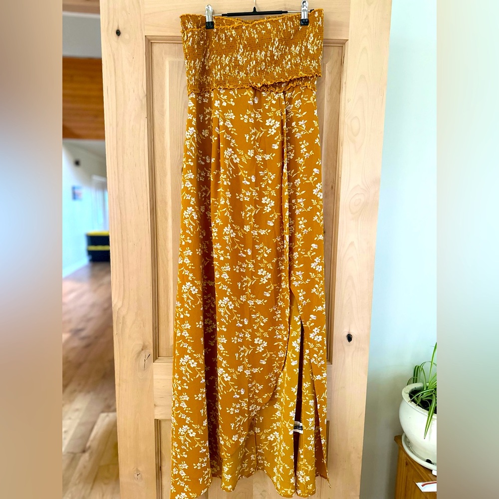 SHEIN yellow floral maxi dress
